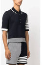 Fun Mix 4 Bar Stripe Polo Shirt Navy - THOM BROWNE - BALAAN 5