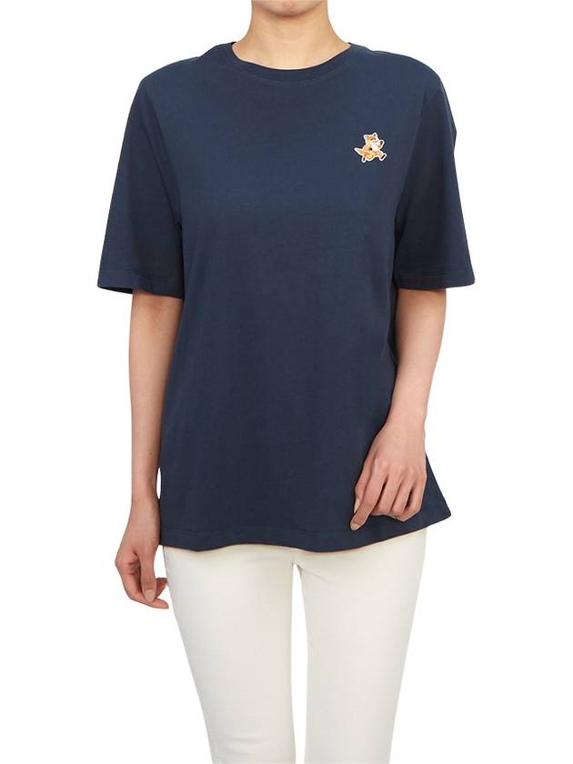 Speedy Fox Patch Comfort Short Sleeve T-Shirt Navy - MAISON KITSUNE - BALAAN 5