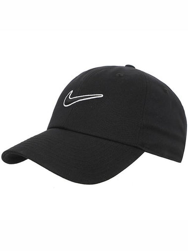 Club Unstructured Swoosh Ball Cap Black - NIKE - BALAAN 1