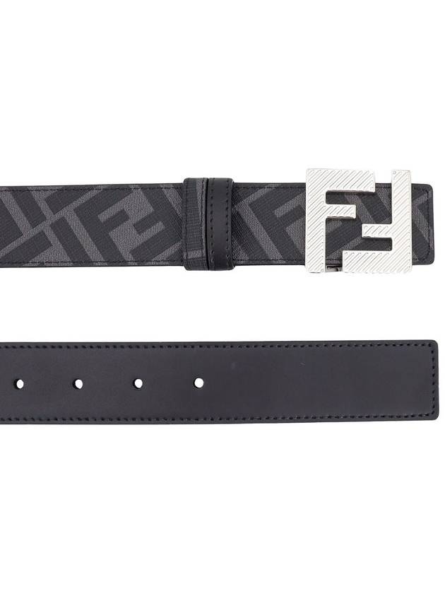 Square FF Buckle Reversible Leather Belt Black - FENDI - BALAAN 5