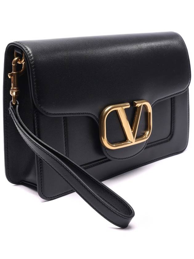 Garavani V Logo Signature Clutch Bag Black - VALENTINO - BALAAN 4