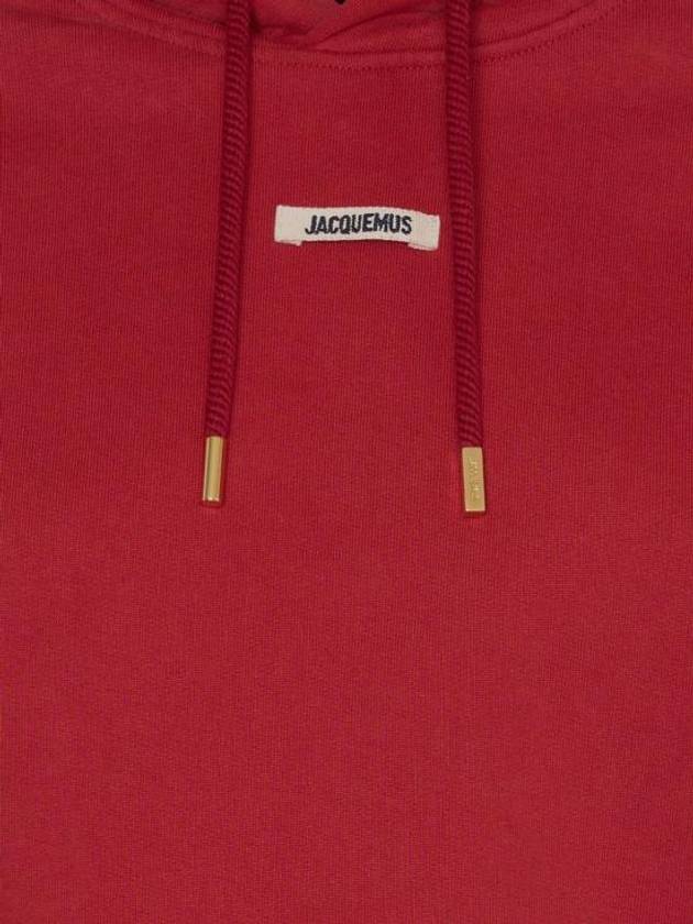 Le Sweatshirt Gros Grain Cotton Hoodie Red - JACQUEMUS - BALAAN 4