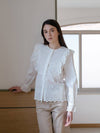 white lace trim shirt - YOUNESS - BALAAN 4