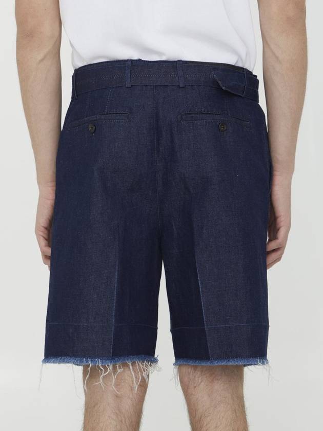 Blue Denim Bermuda Shorts - LANVIN - BALAAN 4