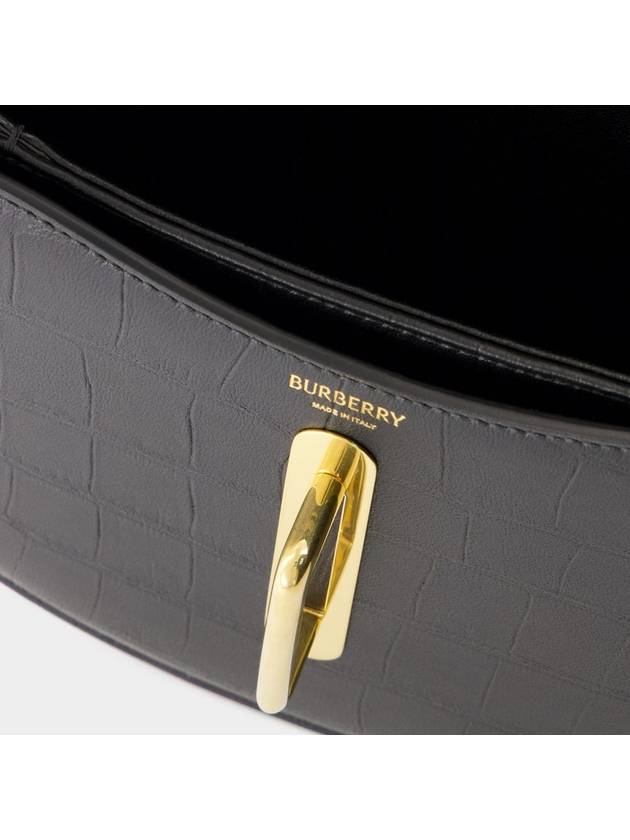 Rocking Horse Crocodile Effect Small Cross Bag Black - BURBERRY - BALAAN 5