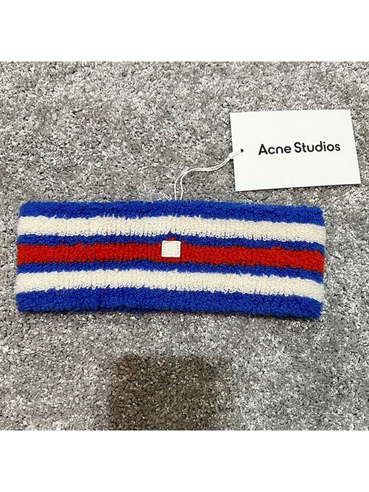 Small Face Logo Terry Headband Sapphire Blue Multi (C40209 CSK) - ACNE STUDIOS - BALAAN 2