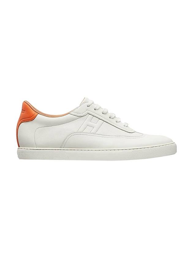 Men's Quicker Low Top Sneakers Blanc Orange - HERMES - BALAAN 1