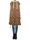 Sisoft Double-Sided Drawstring Hood Padded Long Vest Brown - MAX MARA - BALAAN 1