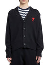 Men's de Coeur Heart Cardigan Black - AMI - BALAAN 4