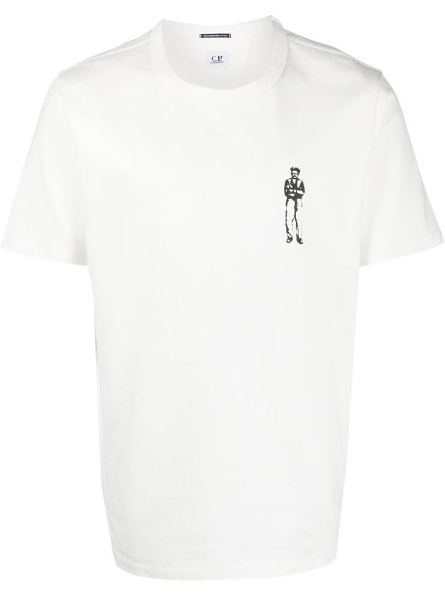 Graphic Logo Short Sleeve T-Shirt White - CP COMPANY - BALAAN 1