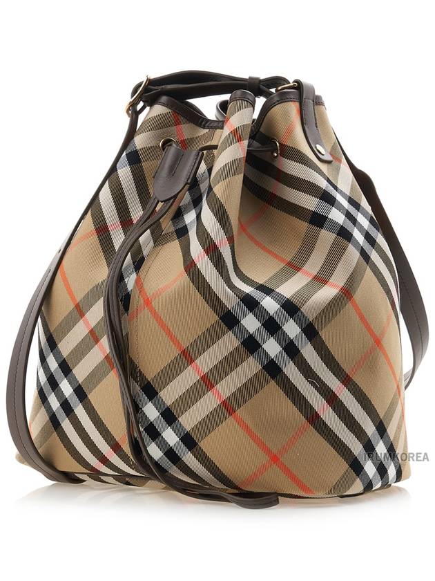 Check Cotton Bucket Bag Beige - BURBERRY - BALAAN 3