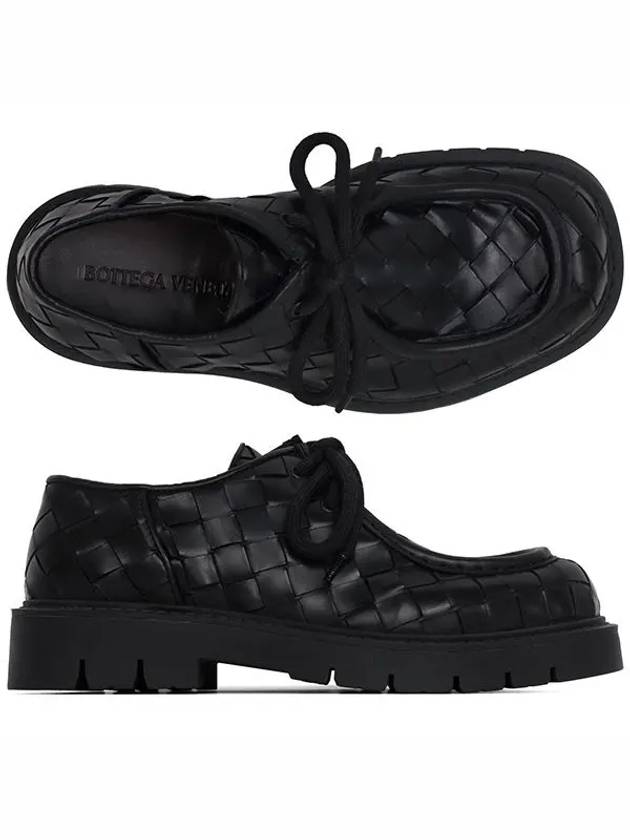 Haddock Lace Up Leather Loafers Black - BOTTEGA VENETA - BALAAN 5