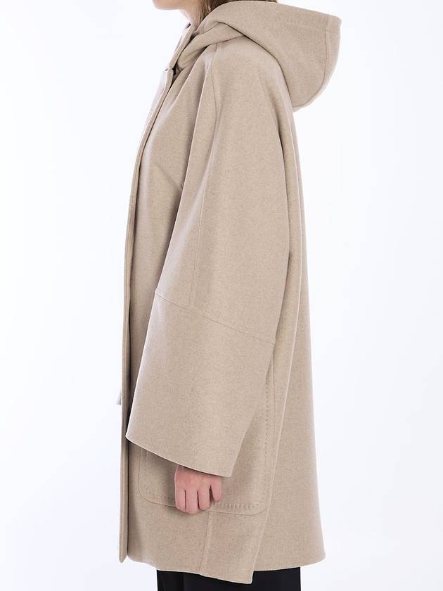 Women s Arturo Hooded Button Up Coat Jacket Beige - MAX MARA - BALAAN 4