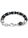 Beaded Line Bracelet Silver Black - DIESEL - BALAAN 1