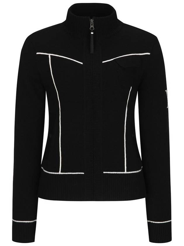 Official W TIPPING POINT ZIP UP CARDIGAN BK - ANEWGOLF - BALAAN 1