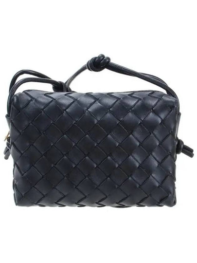 Intrecciato Loop Small Leather Cross Bag Black - BOTTEGA VENETA - BALAAN 2