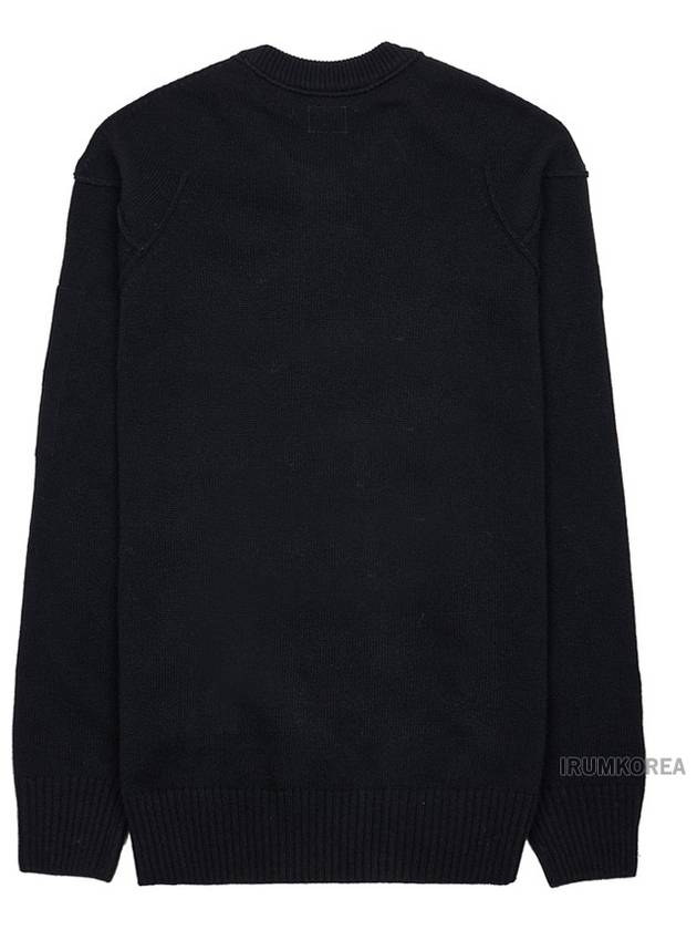 Lambswool GRS Crew Neck Knit Top Black - CP COMPANY - BALAAN 3