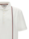 RWB Stripe Polo Shirt White - THOM BROWNE - BALAAN 4