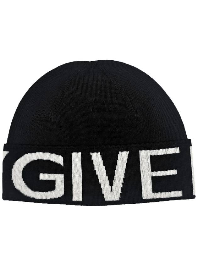 Logo Wool Beanie Black - GIVENCHY - BALAAN 3