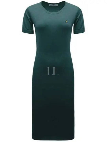 Women's ORB Knit Blend Short Dress Emerald Green - VIVIENNE WESTWOOD - BALAAN 2