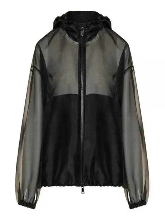 Women s Armonide Organza Hooded Zip Up Black - MONCLER - BALAAN 2