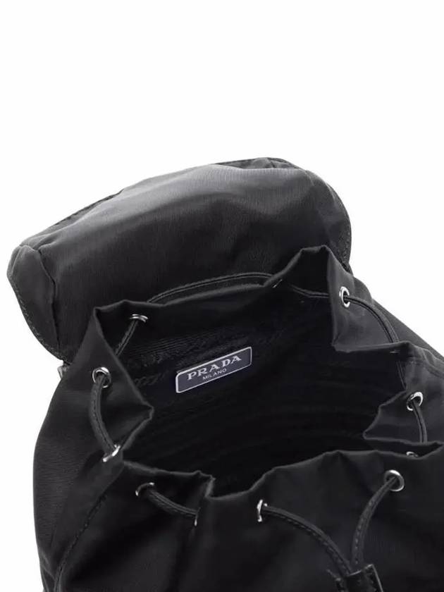 Triangle Logo Re Nylon Chain Mini Backpack Black - PRADA - BALAAN 5