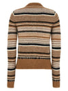 Striped Soft Wool Knit Cardigan Brown - GANNI - BALAAN 3