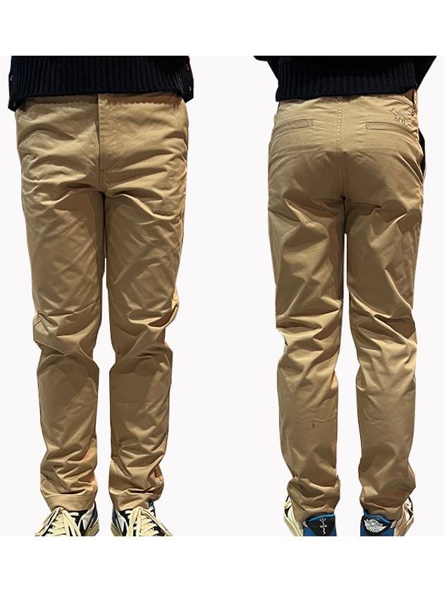 Cotton Chino Straight Pants Beige - MAISON KITSUNE - BALAAN 2