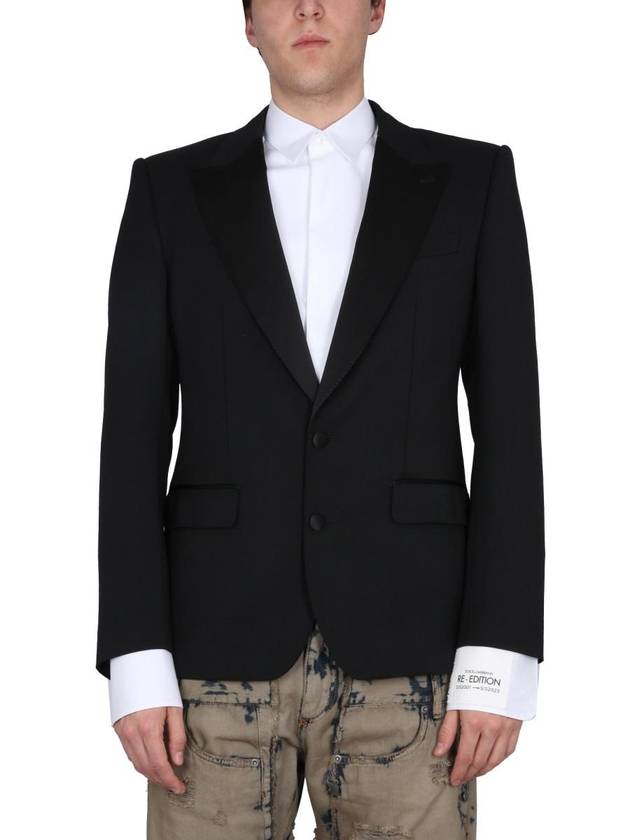 single breasted stretch wool Sicilia Sicilia fit tuxedo jacket black - DOLCE&GABBANA - BALAAN 2