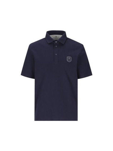 Logo Patch Polo Shirt Cobalt Blue - BRUNELLO CUCINELLI - BALAAN 1