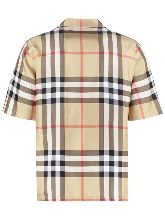 Vintage Check Silk Short Sleeve Shirt Archive Beige - BURBERRY - BALAAN 3