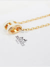 Mini Pop H Pendant Necklace Gold Blanc White - HERMES - BALAAN 8