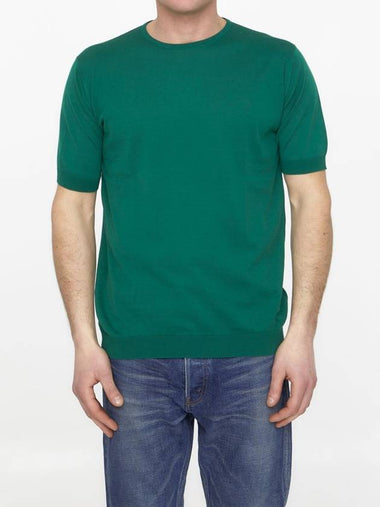 Emerald Green Cotton Jumper - JOHN SMEDLEY - BALAAN 1