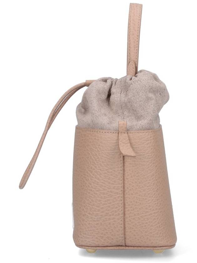 5AC Number Logo Texture Leather Bucket Bag Beige - MAISON MARGIELA - BALAAN 6