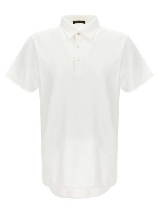 Men's Cotton Short Sleeve Polo Shirt White - LORO PIANA - BALAAN 1