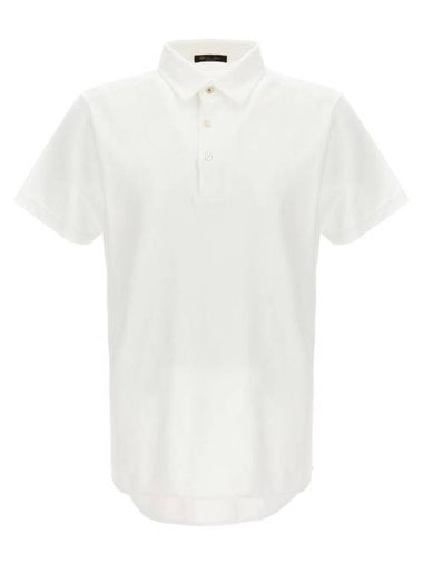 Men's Cotton Short Sleeve Polo Shirt White - LORO PIANA - BALAAN 1