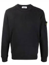 Wappen Patch Crew Neck Cotton Sweatshirt Black - STONE ISLAND - BALAAN 3