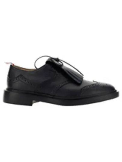 Pebble Grain Leather Kilt Wingtip Brogue Black - THOM BROWNE - BALAAN 2