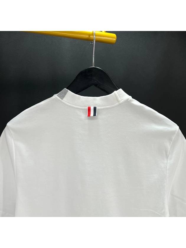 Diagonal short sleeve t shirt white size 1 MJS127A - THOM BROWNE - BALAAN 5