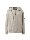 Cotton Fleece Hooded Jacket Grey - CP COMPANY - BALAAN 2