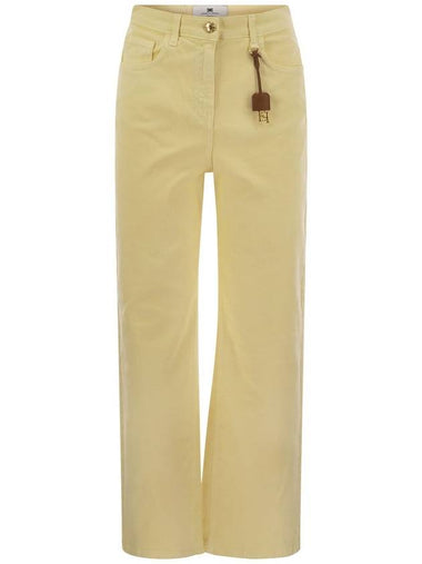 Dyed cotton jeans with logo charm - ELISABETTA FRANCHI - BALAAN 1