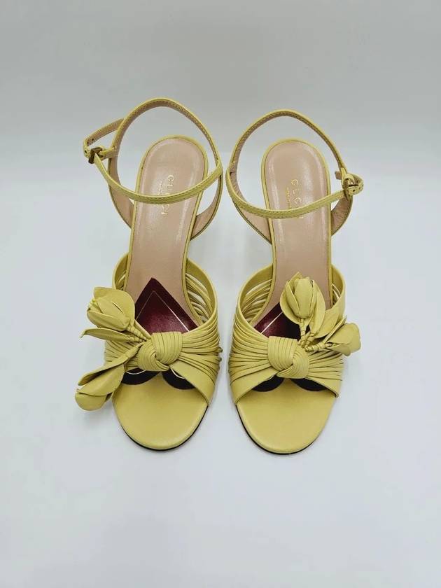 Gucci Lovelight Flower Sandals Heel Butter - GUCCI - BALAAN 4