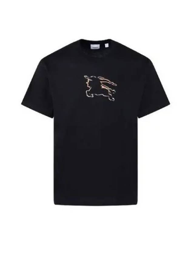 Equestrian Night Print Short Sleeve T-Shirt Black - BURBERRY - BALAAN 2