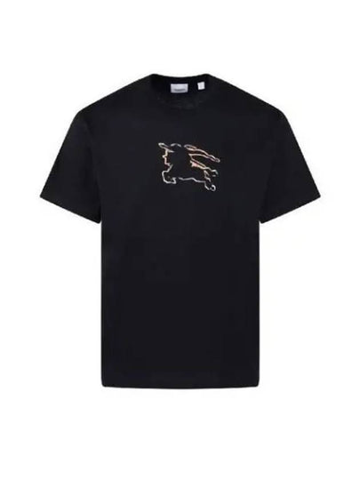 Equestrian Night Print Short Sleeve T-Shirt Black - BURBERRY - BALAAN 2