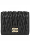 Matelasse Leather Half Wallet Black - MIU MIU - BALAAN 2