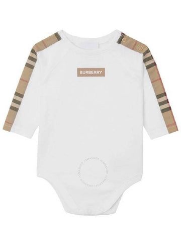 Burberry Baby White Cotton Rumi Bodysuit, Size 18M - BURBERRY - BALAAN 1