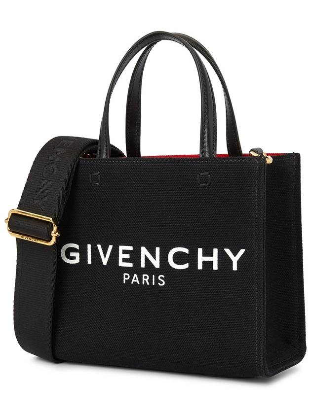 Mini G-Tote Shopping Bag In Canvas Black - GIVENCHY - BALAAN 3