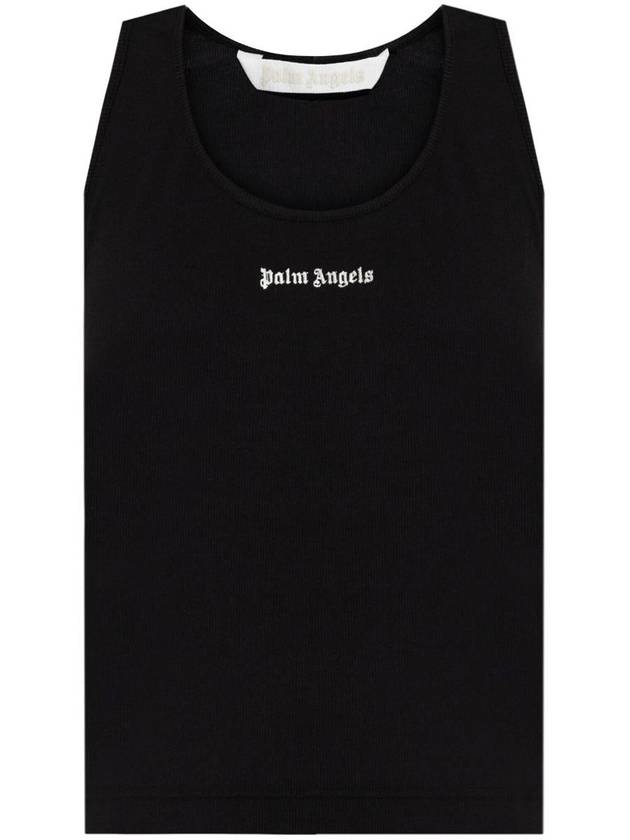 Palm Angels Classic Logo Rib Tank Black Off White - PALM ANGELS - BALAAN 1