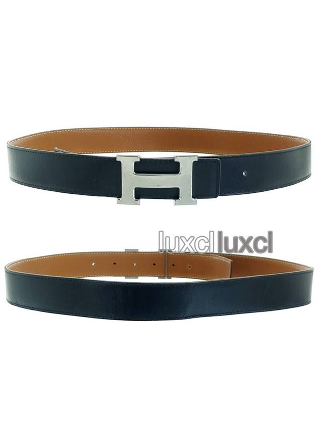 Vintage H reversible leather belt - HERMES - BALAAN 6