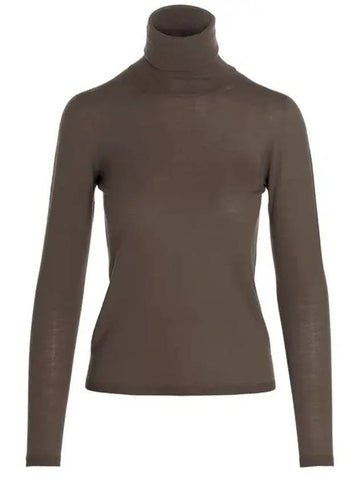 Women's Leandro Slim Fit Turtleneck Brown - MAX MARA - BALAAN 1